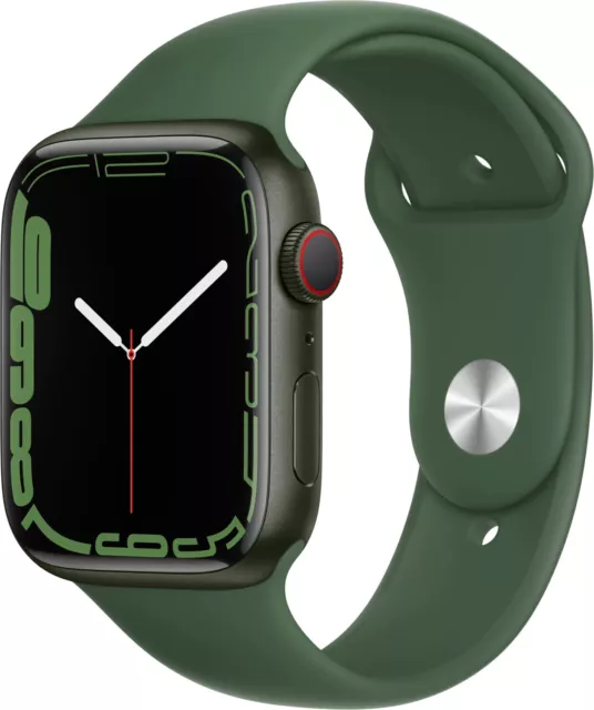 Apple Watch 7 LTE Alu 45mm Green A2478 Black Silicon Band,Sehr gut – Refurbished