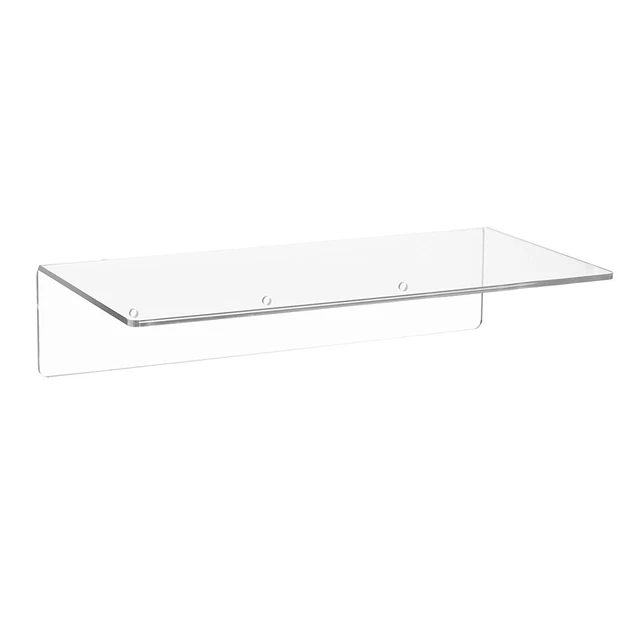 Estante flotante acrílico 12x5,9 pulgadas 1 pieza decoración transparente para baño para pared