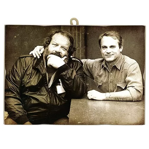 KUSTOM ART Quadretto Bud Spencer e Terence Hill Stampa su Legno 18 x 25 cm.