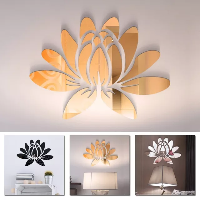 Ensemble d'autocollants muraux à fleurs écologiques lotus acrylique art à fai