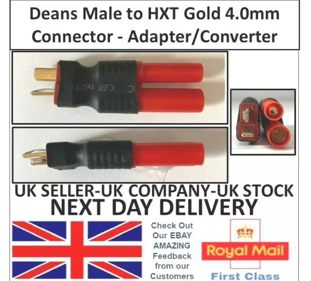 Deans Male to HXT 4mm Gold Adapter Converter Connector lipo Adaptor Battery RC