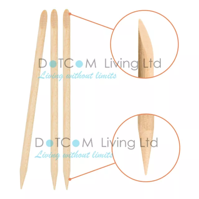 100Pcs Nail Art Orange Wood Sticks Cuticle Pusher Remover Pedicure Manicure Tool 3
