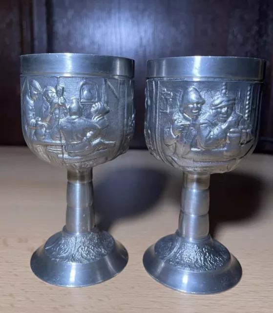 2x " Wein Römer Zinn " im Set je ca. 12 cm 405 Gramm, Sammeln