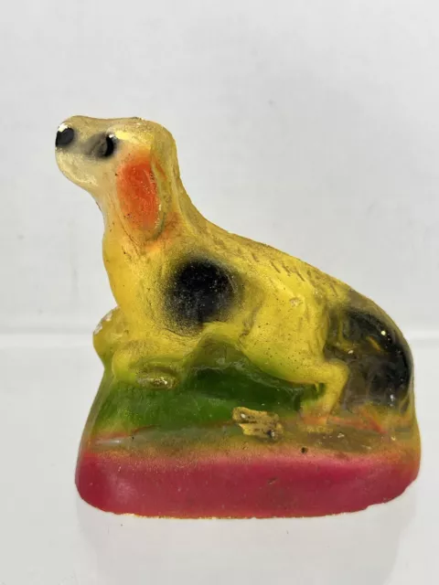 Vintage Chalkware Figurine Dog- Signed by Previous Owner