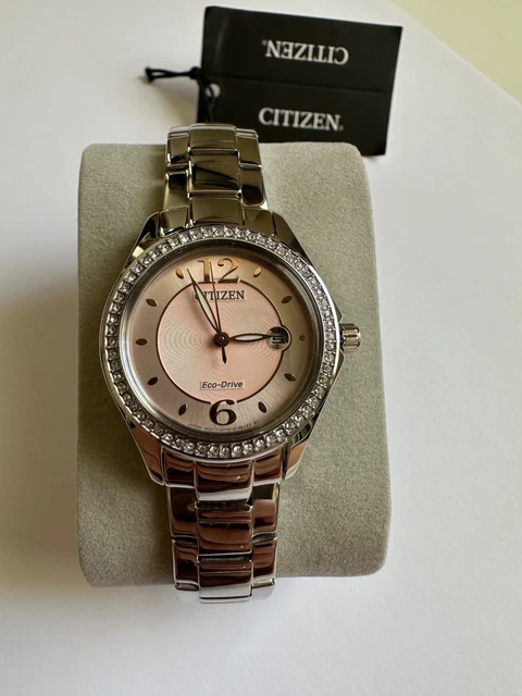 CITIZEN LADIES ECO Drive Crystal set Stainless Steel Bracelet Watch ...