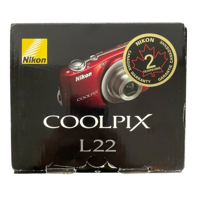 NIKON 12MP COOLPIX L22 Digital Camera With Box and Manuals
