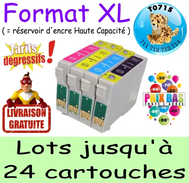 Lot Cartouches compatibles 715 XL Encres non OEM EPSON Imprimantes DX6000 DX6050