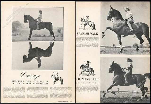 1946 Dressage Cavallo 8 Foto Vintage Stampa Articolo