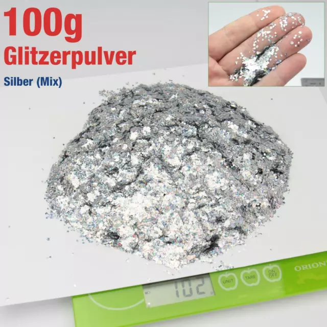 100g Grams Glitter Silver Mix Color Nail Art Crafting Decor