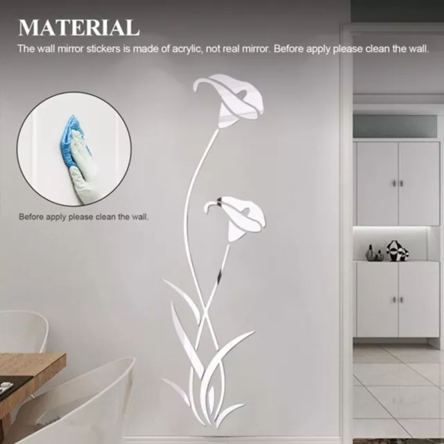 3D Acryl-Spiegel-Blumenkunst-Wand-Aufkleber  abnehmbar  Wohnzimmer-Dekoration