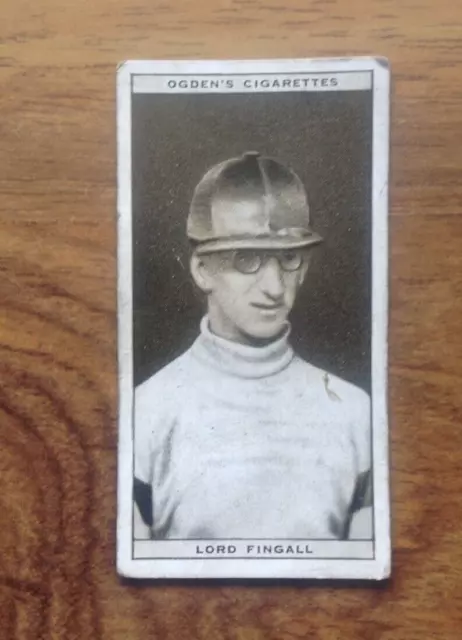 Tarjeta de tabaco, Ogdens, CELEBRIDADES STEEPLECHASE, 1931, Lord Fingall #13.