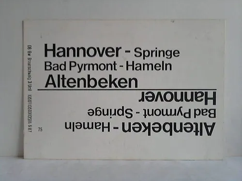 Hannover, Springe, Bad Pyrmont, Hameln, Altenbeken - Altenbeken, Hameln, Bad Pyr
