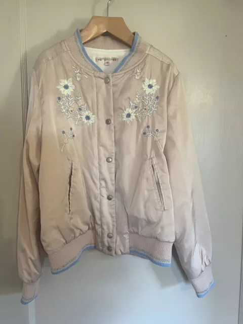 Bonpoint Girls Embroidered Bomber Jacket - Size 12 - Excellent Condition