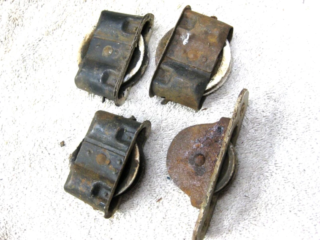 Antique vintage double hung window sash pulleys