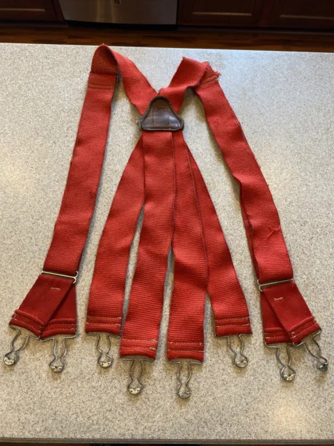 Firefighter vintage RED Suspenders Style Turnout Pants Lion Apparel
