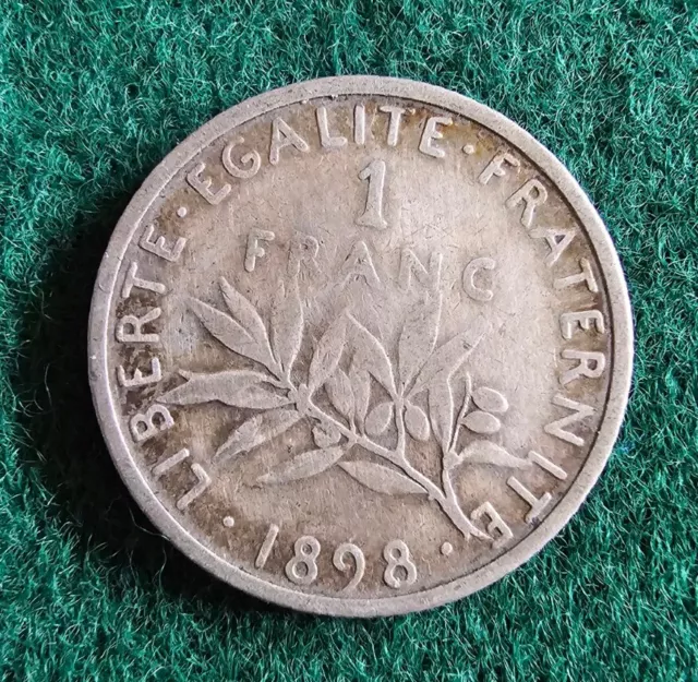 Frankreich  1 Franc  1898-  Dritte Republik , Silber.