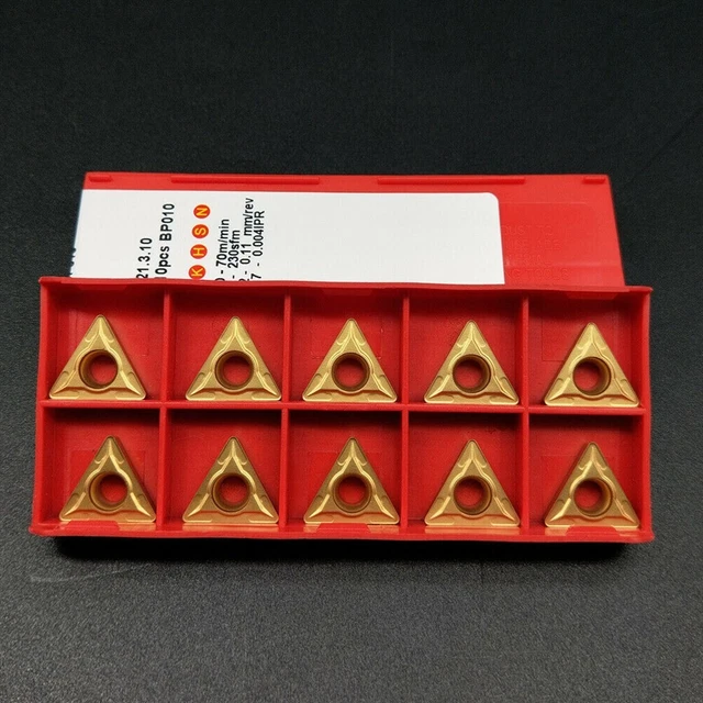 Lot De 10 Plaquettes De Coupe Triangulaires TCMT16T308 LF6018 - Pour Acier Inoxydable 304/201 - Outil Tournage Fraisage - 12