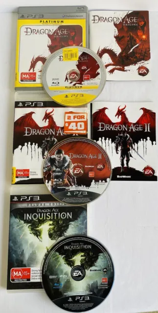 DRAGON AGE Origins II Inquisition Sony Playstation 3 PS3 PAL x3 Video Games