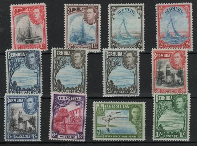 Bermuda 1938 - 52 KGVI definitives SG 110 - 115 + extras MLH Total CV £150