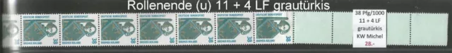 RM Sehenswürdigkeiten 38 Pfg RG 1000 ROLLENENDE 11 + 4 LF u grautürkis