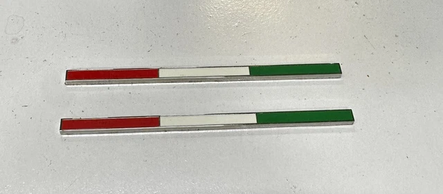 thumbnail image 2 of Italian Flag Badge For Ferrari 599, 360, 430, 458, 488, California - Silver Accessory Decal 2 of 11