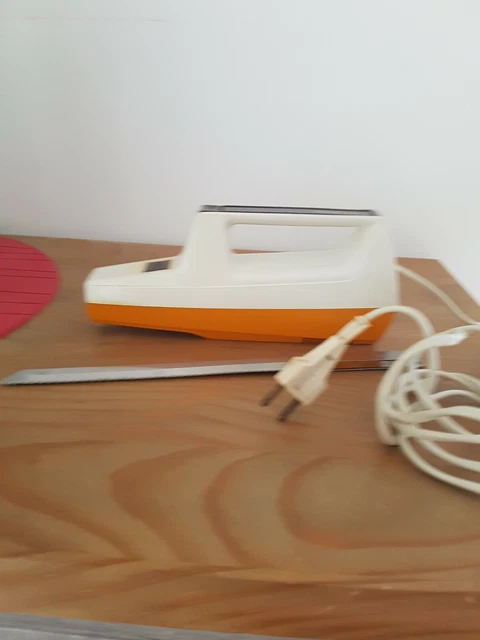 MOULINEX 1975 Couteau Electrique orange et blanc