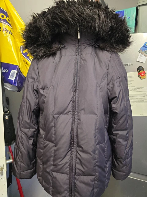PER UNA M S Feather Down HOODED FAUX FUR TRIM COAT Aubergene Size L 16 25.00 PicClick UK