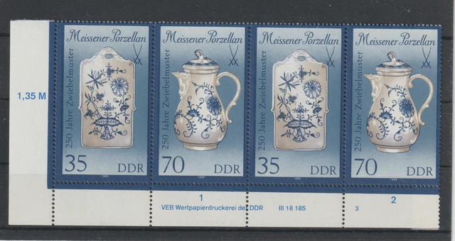 DDR Mi.Nr. 3243 - 3244 W Zd 794 ** Ecke postfrisch Druckvermerk DV Formnummer 3