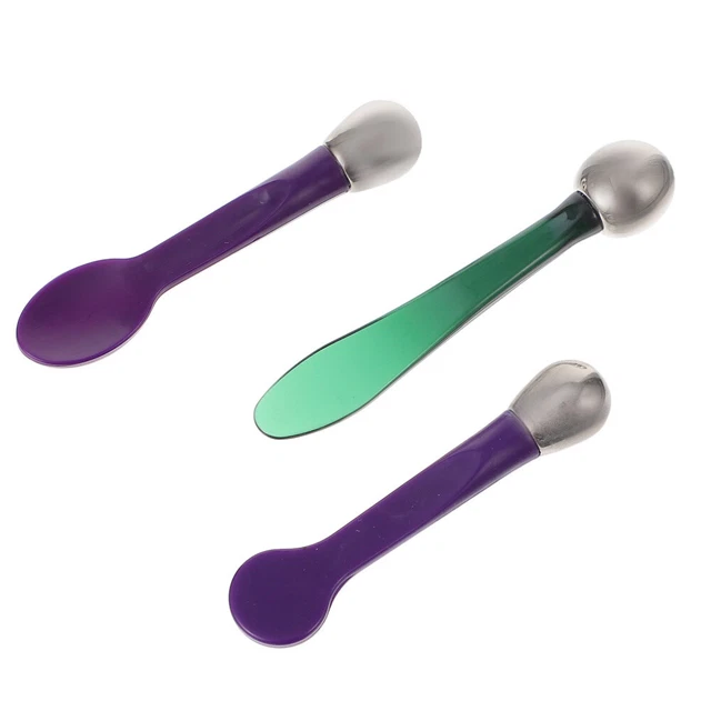 3 Pcs Cosmetic Spoon Face Mask Eye Cream Applicator Tool Stick Miss Mini Metal