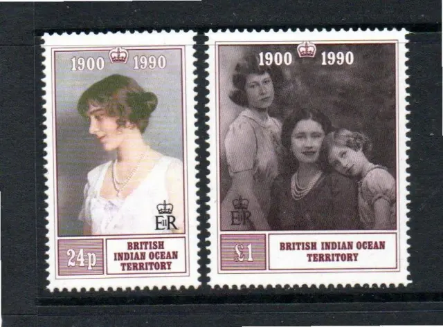 Biot Mnh 1990 Sg106-107 90Th Birthday Of The Queen Mother
