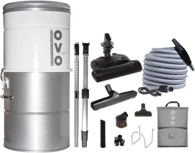 OVO Large and Powerful Central Vacuum System, Hybrid Filtration (With or without