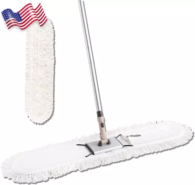 Industrial Dust Mop Commercial Cotton Telescopic Handle Floor Cleaning Tool 36