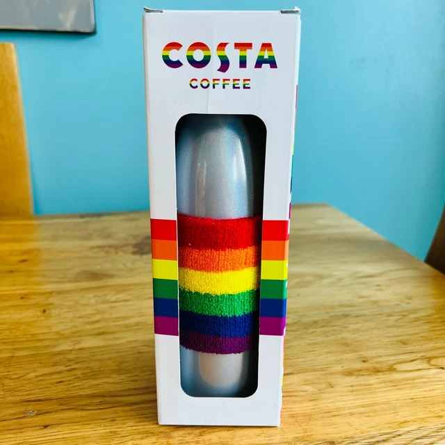 COSTA COFFEE STAINLESS Steel Pride Reuse Travel Bottle Flask 510ml/18oz