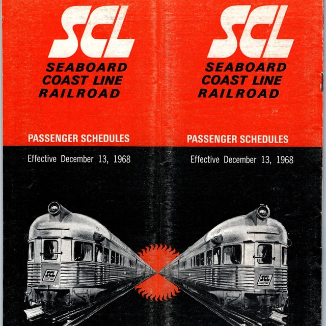 Dec 1968 Seaboard Coast Line Railroad Public Timetable Passenger Schedule SCL 4L