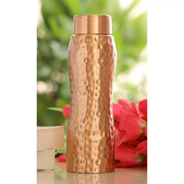 Indianer Traditionell Hammered Kupfer Wasserflasche Für Lager & Reisen 900 ML
