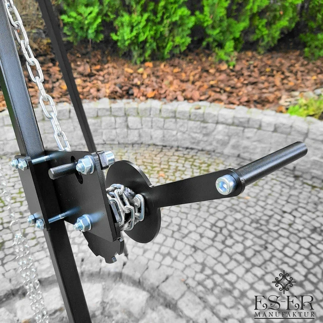 Ungarischer Gusseisen Gulaschkessel 10.5l mit Deckel, Dreibein und Kurbel ES-ER 6