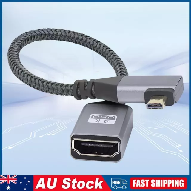 20CM Micro HDMI-Compatible Male To Female Cable V2.0 Right Angled (left)