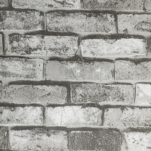 3D Brick Effect Wallpaper Realistic Slate Stone Grey.Vintage Wall Textured Decor