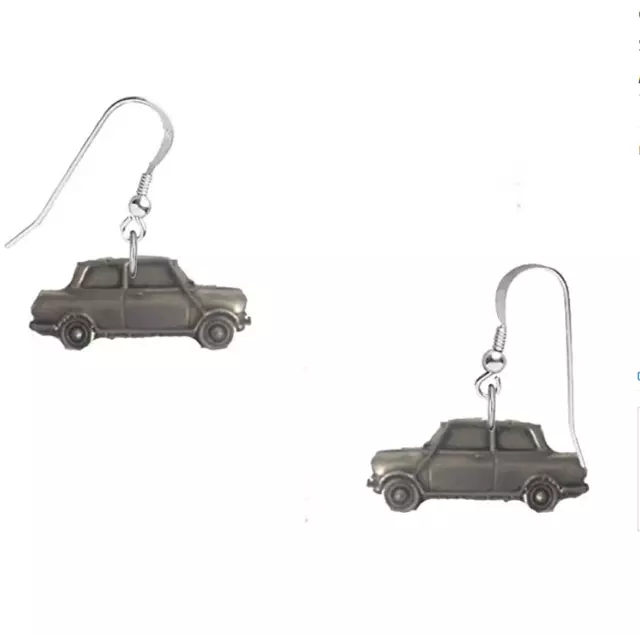 classic British car Riley Elf MK3  On Hook Earrings Sterling Silver 925 ref211