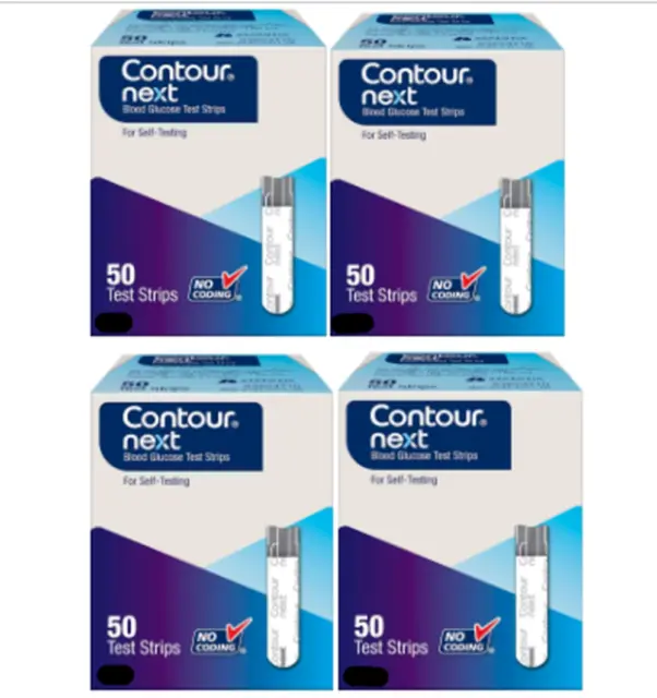 200 Contour Next Test Strips - 4 Boxes of 50ct Exp 2025++  **FAST SHIPPING!!