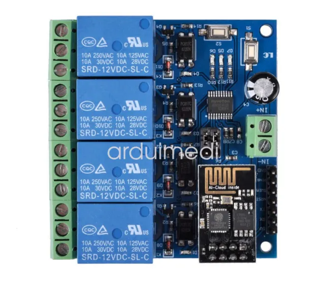 ESP8266 ESP-01 5V 12V 2 / 4 Channel  WiFi Relay Module For IOT Smart APP Control