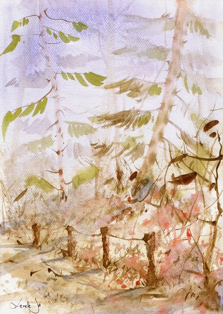pintura acuarela aquarelle Cuadro original638(30x21)cm PL Landschaft