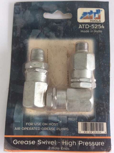 Atd-5254 High Pressure Grease Swivel Coupler 1/2-27 M X 1/4 Mnpt- New - $19.95