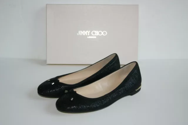 $525 Brand New Jimmy Choo JENNIE Black Ballet Flats 36.5 / 6.5