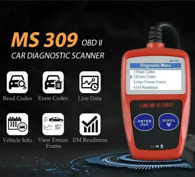OBD2 SCANNER MS309 Universal Car Engine Fault Code Reader, Diagnostic ...