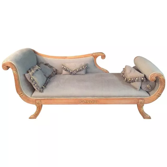 Q'Elegante Classic Chaise Longue Made From Beech IN Antik-Empire Style Carved