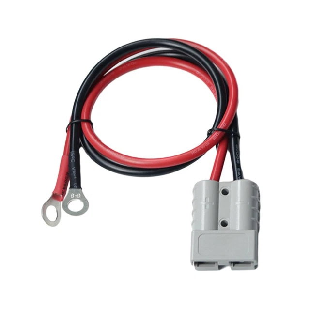 Lot De 2 Câbles De Connexion Treuil 50A 600V – Connecteur Batterie Chariot Élévateur Voiture Moto RV Remorque – 30 Cm