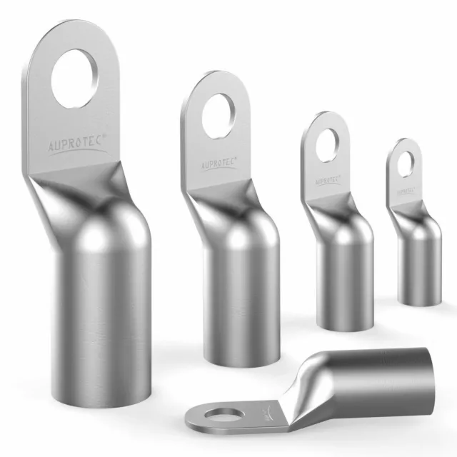 AUPROTEC Cosses Tubulaires non Isolé 1,5 MM ² - 120 MM² M4 - M12 Cosses de Câble