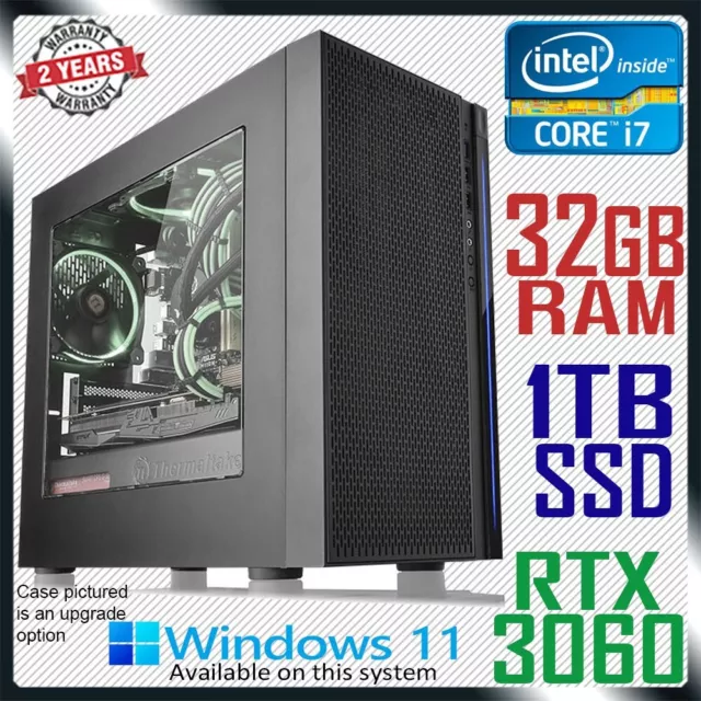 Intel Core i7 Quad Gaming PC GeForce RTX 3060 Computer 32GB RAM 1TB SSD Desktop