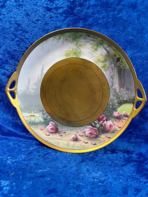 Antique Pickard China Artist Signed Hand Painted Serving Tray 12.25"
